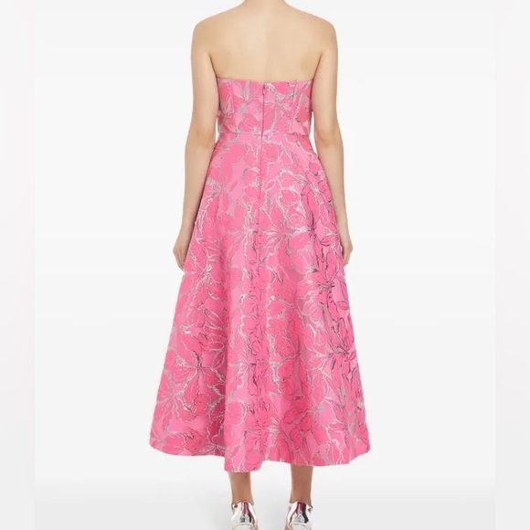 Ml Monique Lhuillier Amelia Floral Strapless Corset Maxi Dress 16 like new - Picture 3 of 6